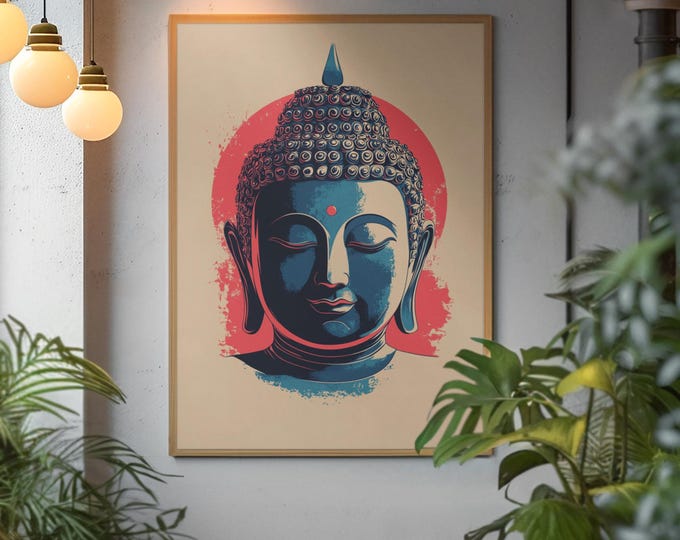 Meditation Buddha Print | Premium Quality UK British Printers | White Lotus Inspired Buddhist - Thailand India Sri Lanka Cambodia Asia