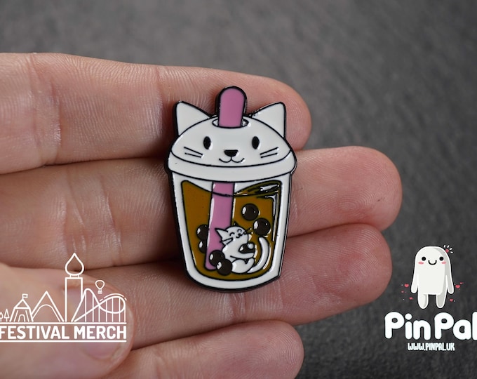 Cat Enamel Pin - PinPal UK183 - Pin Badges - Funny Gift, Music Gift, Anime Gift, Cute Gift, Positive gift, Cheeky Rude Gift, Unique Gift