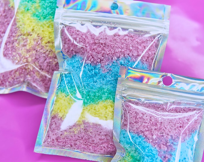 22 Essential Oils Available | RAINBOW ULTRA FIZZ | Bath Bomb Dust | Luxury Bathing Epsom Salts | Ritual Relax Unwind Sleep Better
