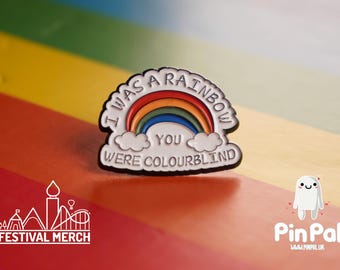 Pin de bandera arcoíris/esmalte - PinPal UK062 - Insignia de orgullo LGBT, botón de metal, lesbiana, gay, bisexual, transgénero, queer. Regalo del orgullo. Traje del orgullo.