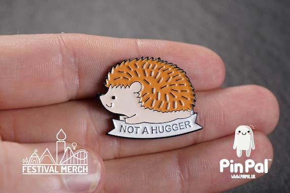 Hedgehog Enamel Pin - PinPal UK202 - Pin Badges - Funny Gift, Music Gift, Anime Gift, Cute Gift, Positive gift, Cheeky Rude Gift, Unique