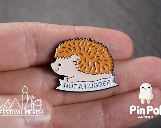 Hedgehog Enamel Pin - PinPal UK202 - Pin Badges - Funny Gift, Music Gift, Anime Gift, Cute Gift, Positive gift, Cheeky Rude Gift, Unique