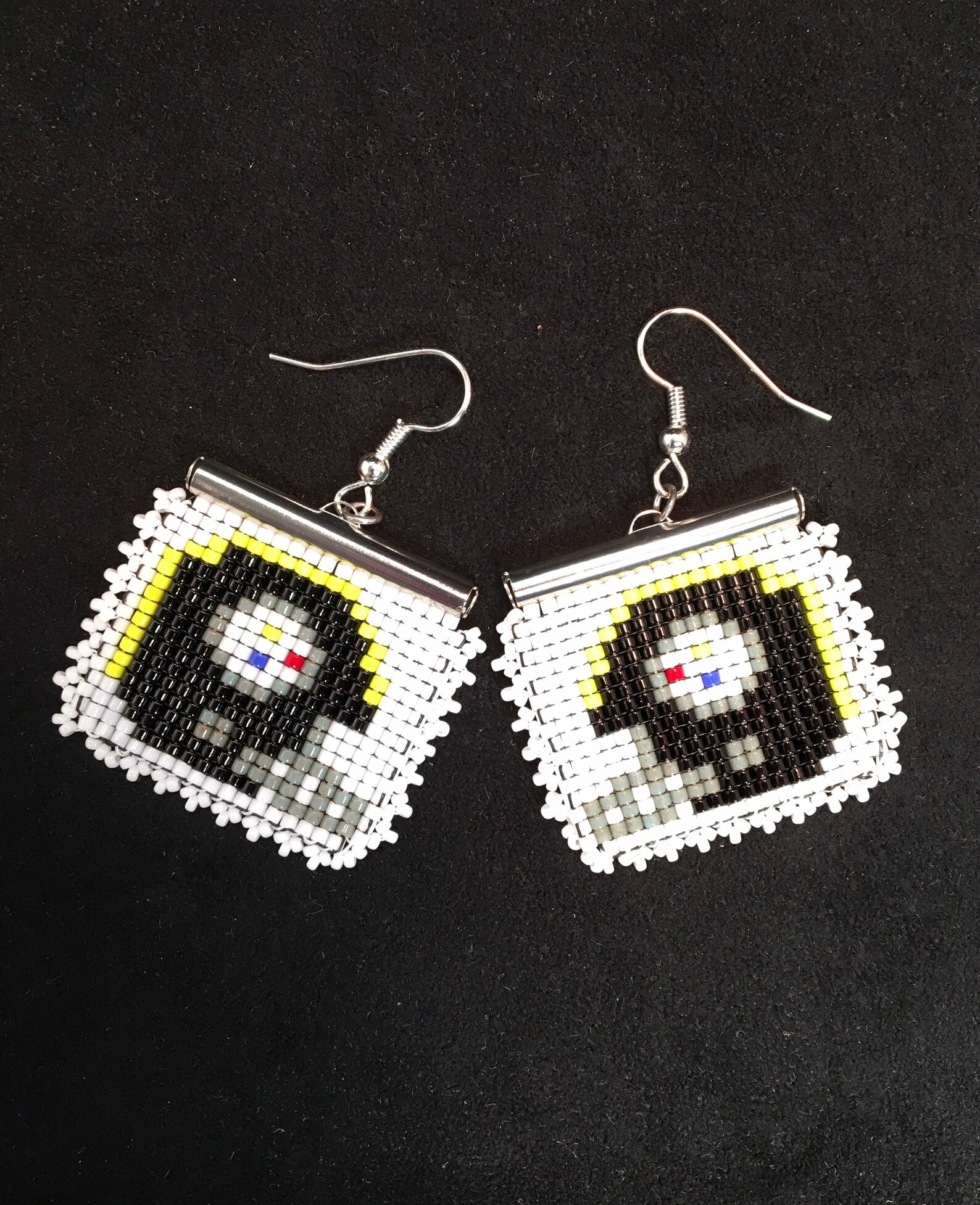 Steelers Football Beaded Earrings Hand Beaded Football Etsy