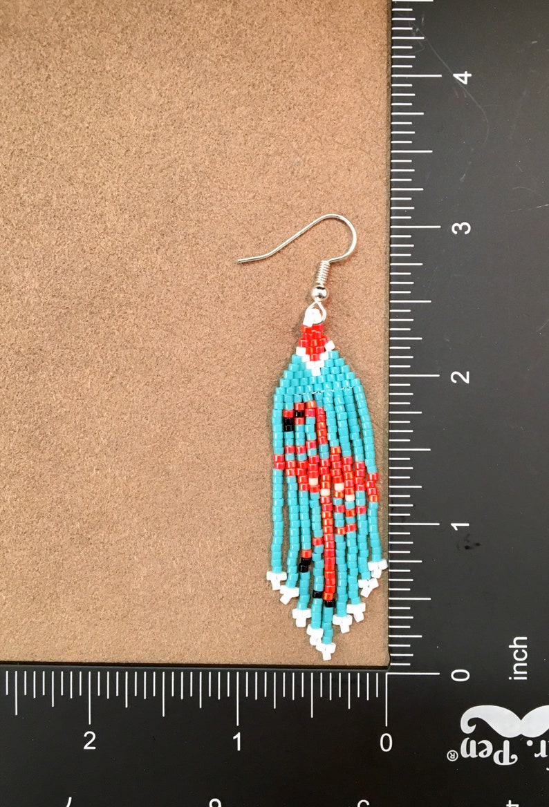 Beaded Flamingo Earrings Handcrafted Flamingo Earrings - Etsy