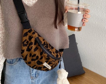 Animal Print Bum Bag Leopard Crossbody Shoulder Bag Zebra Belt Bag Fanny Pack