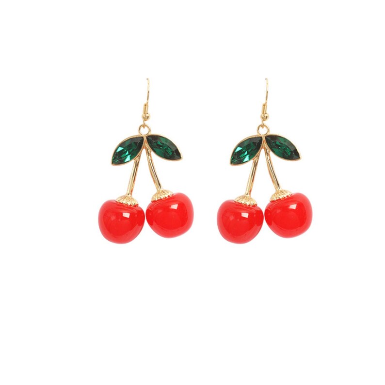 Ear Accessories Gifts For Her Cherry Earrings Kpop Red Earring Unique Jewellery Cherry Bomb Earrings Gift For Friends Dangle Earrings