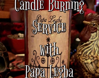 CANDLE Burning Service with PAPA LEGBA    Protection  Good Luck  Road Opener   Voodoo Hoodoo Pagan