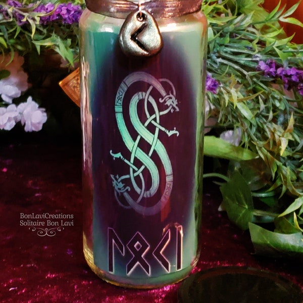 LOKI   Altar Conjure Candle with lid    Norse Viking Pagan