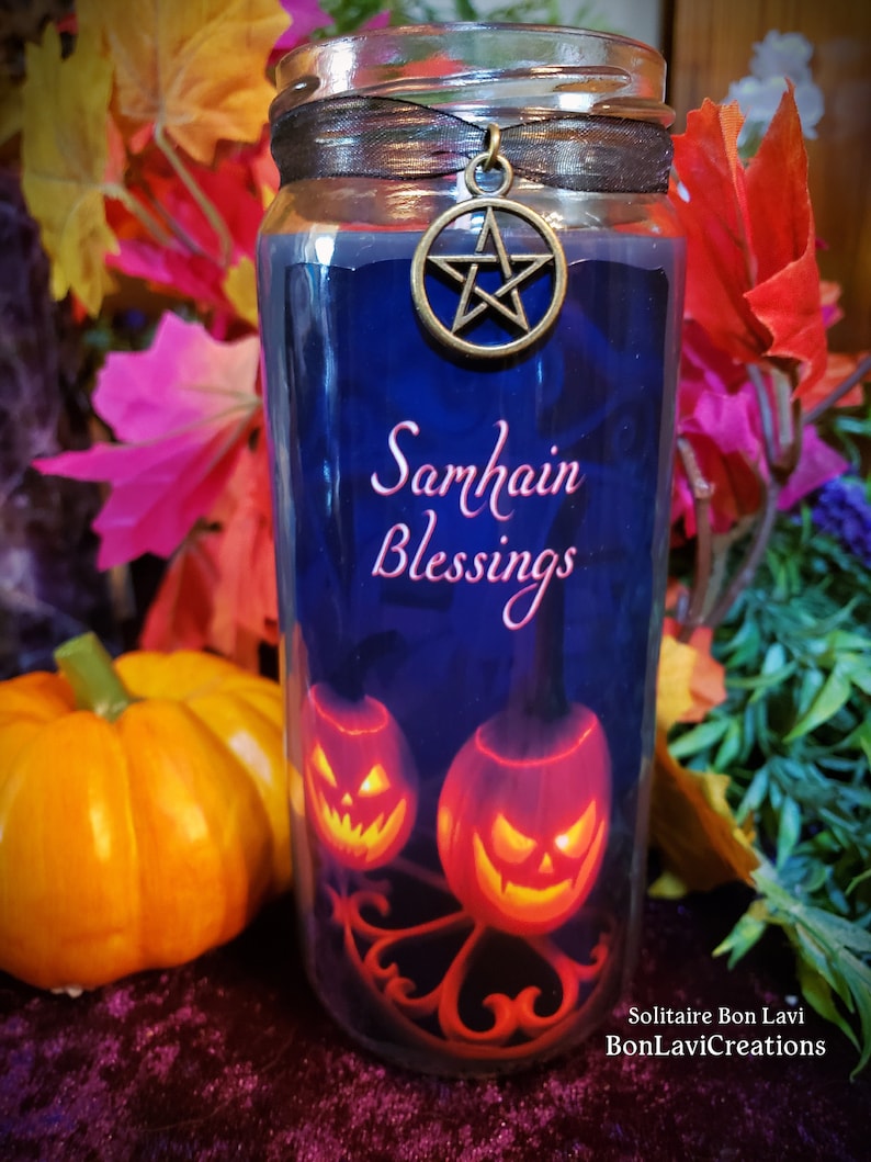 SAMHAIN JAR CANDLE Altar Candle With Lid Pagan Wiccan Etsy