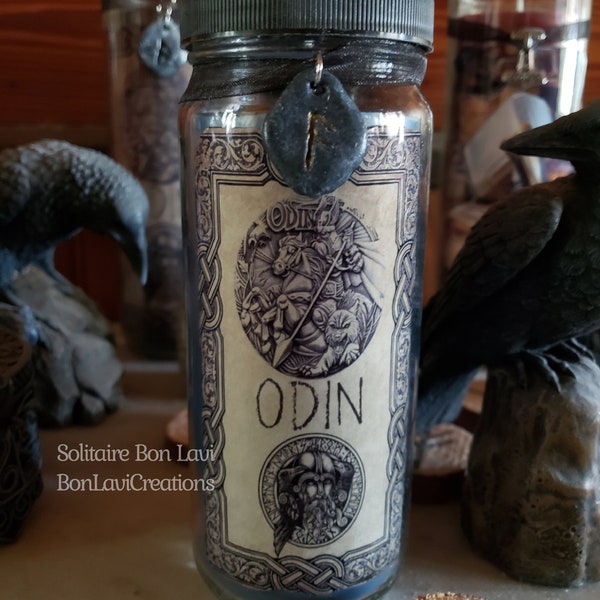 ODIN Altar Conjure Candle with lid    Norse Viking Pagan