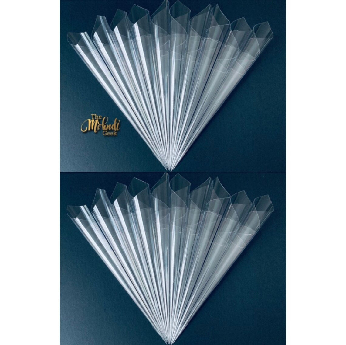 50x Empty Cellophane Henna Paint Design Cones / Dot Art Cones Fine Tip