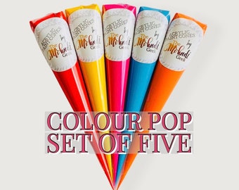 5x Handmade Colour Pop Acrylic Henna Paint Cones Mehndi Artists Crafts Candles Artwork