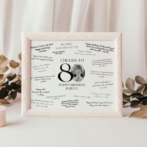 80th Birthday Signature Board Printable, Photo 80th Birthday Sign, Mens 80th Birthday Poster, 80th Guestbook, 80th Memories Poster