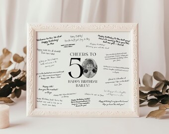 50th Birthday Signature Board Printable, Photo 50th Birthday Sign, Mens 50th Birthday Poster, 50th Guestbook, 50th Memories Poster