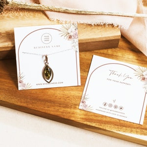Boho Necklace Card Template, Jewelry Display Card, Bohemian Earring Card, Printable Jewelry Tag, Modern Jewelry Packaging, Necklace Display