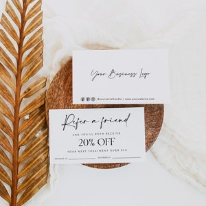 Modern Referral Card Template, Editable Referral Card Template, Rewards Card, Refer a Friend Card, Salon Referral, Minimal Referral Card
