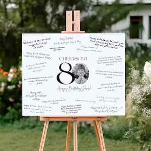 80th Birthday Signature Board Printable, Photo 80th Birthday Sign, Mens 80th Birthday Poster, 80th Guestbook, 80th Memories Poster