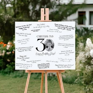 Panneau signature 30e anniversaire à imprimer, signe photo 30e anniversaire, affiche 30e anniversaire pour homme, 30e livre d'or, affiche 30e souvenirs