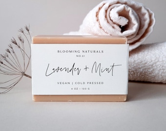 DIY Soap Label Template, Soap Label Belly Band, Editable Soap Label Printable, Modern Minimal Soap Packaging, Soap Sticker, Soap Bar Label