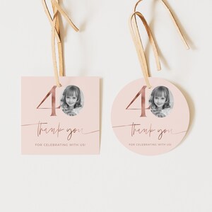 Etiquetas de lembrança de 40º aniversário, etiquetas de agradecimento de 40º, etiqueta de presente de 40º aniversário feminina, modelo editável, etiqueta de presente rosa blush, ouro rosa