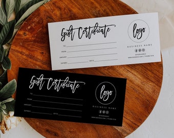 Gift Certificate Template, Small Business Gift Voucher, Modern Gift Certificate Printable, Editable Template, Business Gift Card