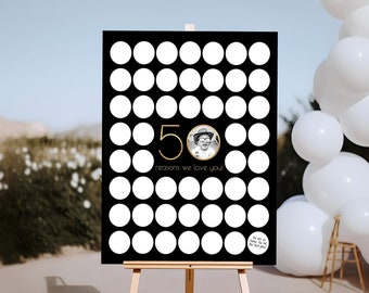 Modèle 50 raisons pour lesquelles nous t'aimons, photo 50e anniversaire, affiche pour homme 50e anniversaire, cadeau personnalisé, noir imprimable