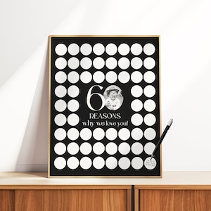 60 Reasons We Love You Printable, Modern Sixty Reasons Poster, Photo 60th Birthday Sign, 60th Birthday Gift, 60 Things We Love About You