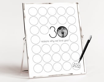 30 Gründe, warum wir dich lieben Foto 30. Geburtstag Zeichen, Männer 30. Geburtstag Poster, personalisiertes Geschenk, Gästebuch, Erinnerungen Poster