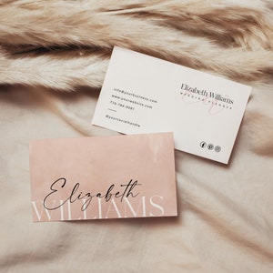 Blush Visitenkartenvorlage, modernes schickes Visitenkartendesign, bearbeitbare Vorlage, Blush Visitenkarte, Salon Visitenkarte druckbar