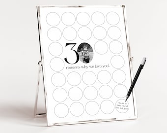30 Gründe, warum wir dich lieben Foto 30. Geburtstag Zeichen, Männer 30. Geburtstag Poster, personalisiertes Geschenk, Gästebuch, Erinnerungen Poster