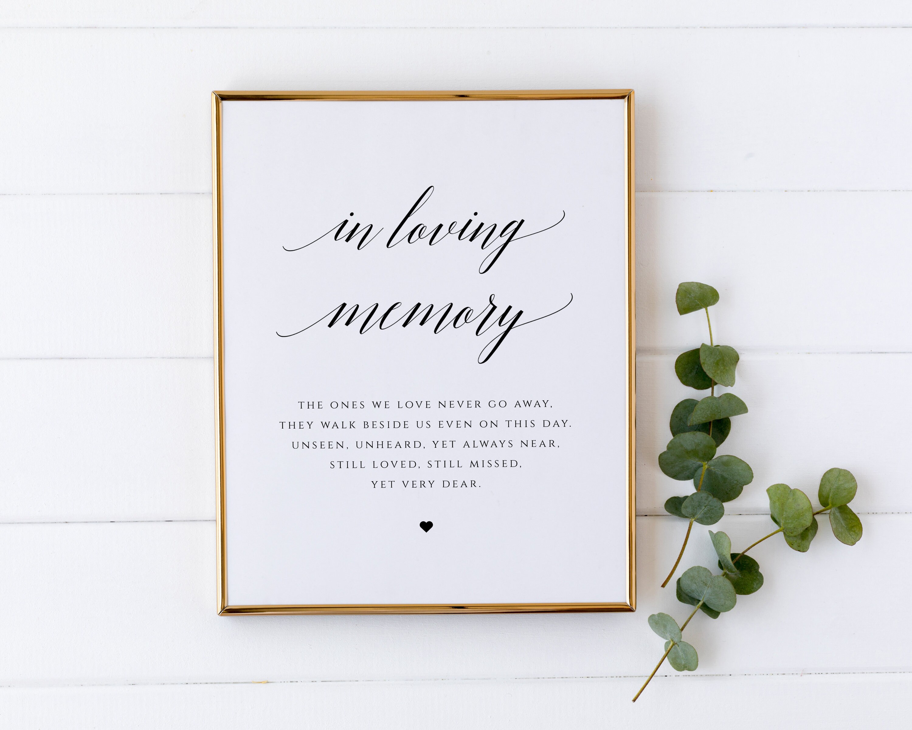 In Loving Memory Sign Printable Editable Template - Etsy