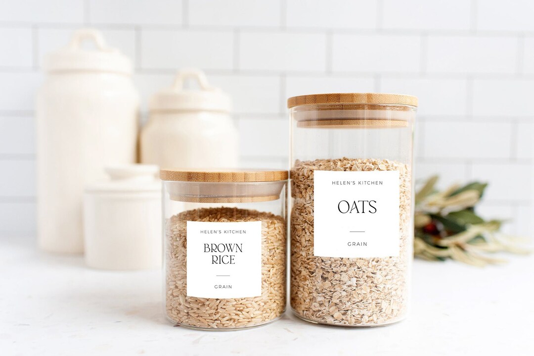 Editable Pantry Label Template, Modern Minimalist Pantry Label, Kitchen ...
