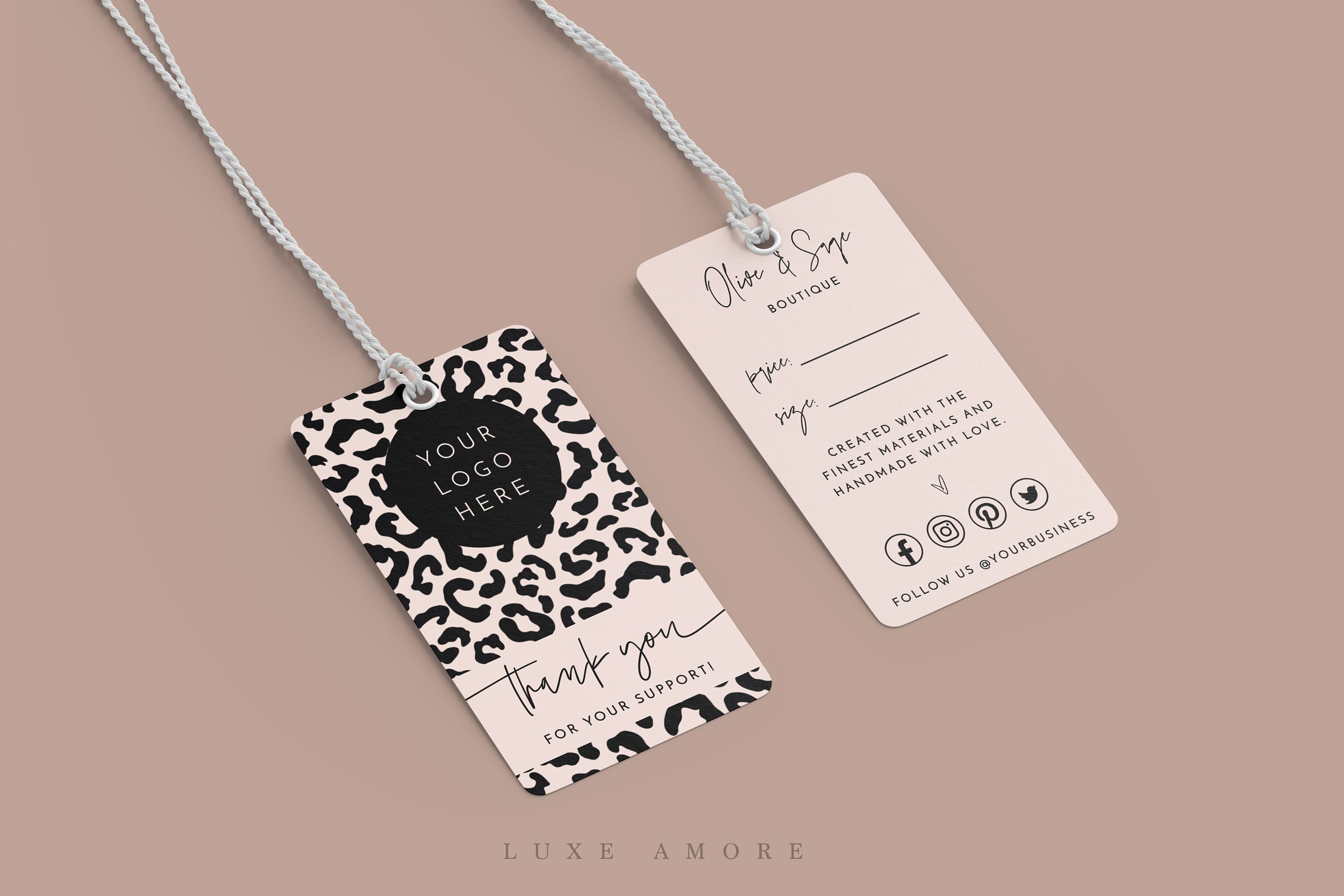 Boho Small Business Hang Tag Boutique Clothing Tag Template 