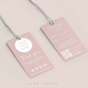 Dusty Pink Small Business Hang Tag, Clothing Tag Template, Modern Product Tag, Minimalist Hang Tag, Boho Price Tag, Custom Boutique Tag