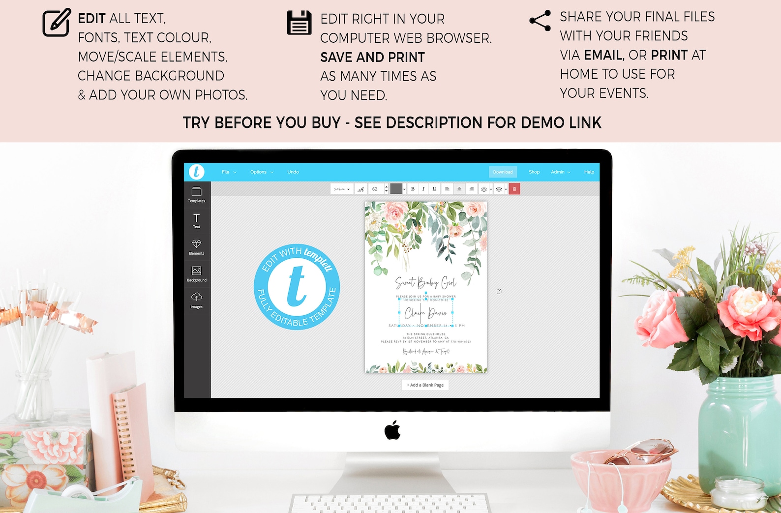 Printable in Loving Memory Wedding Sign Editable Template - Etsy