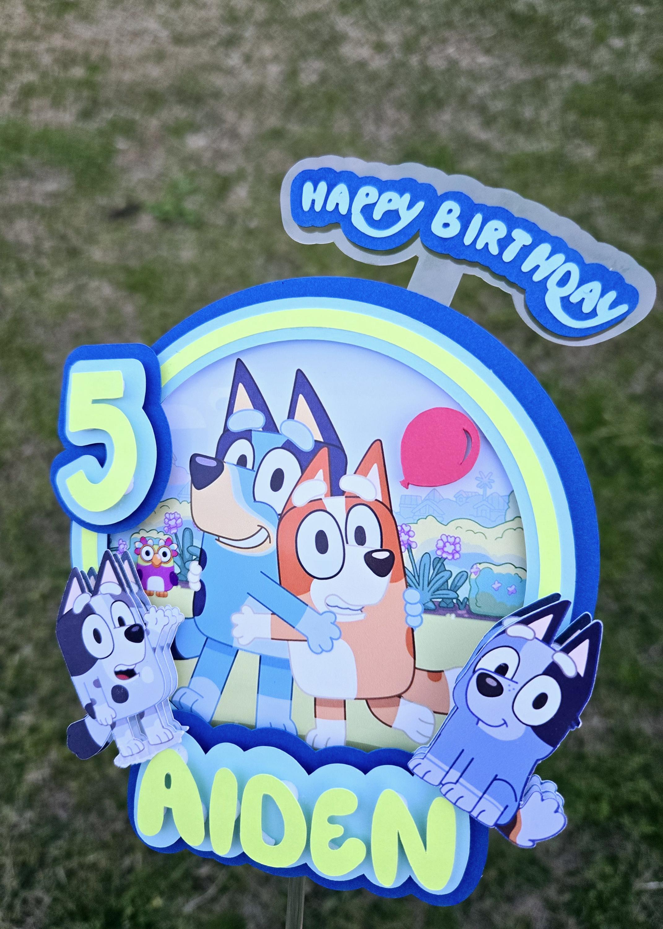 Bluey Puppy-Themed Birthday Cake Topper