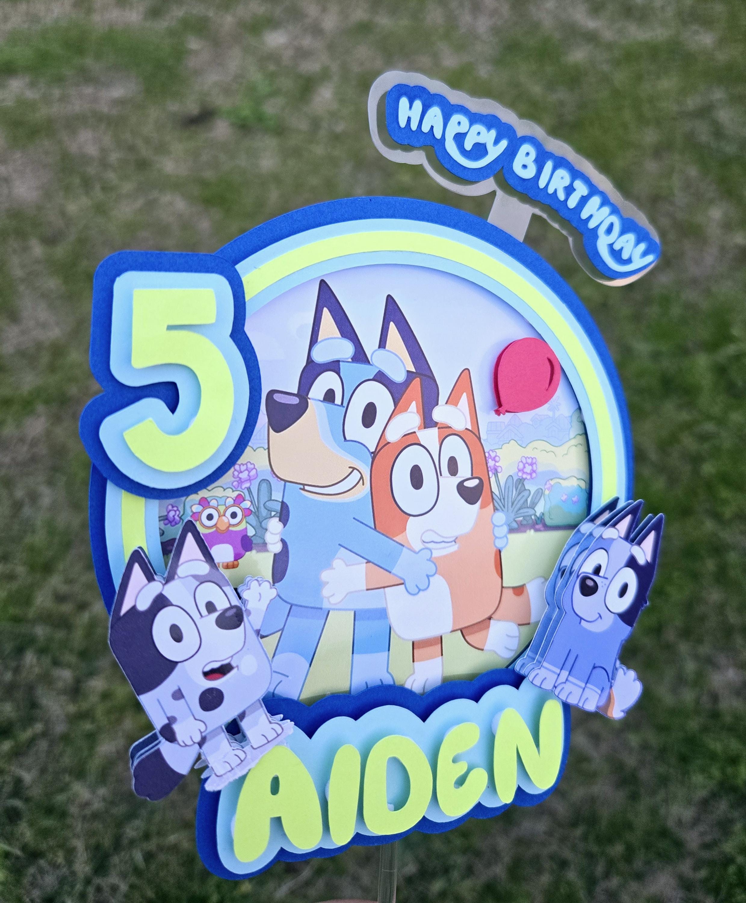 Bluey Puppy-Themed Birthday Cake Topper