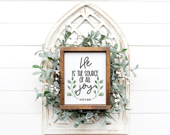 He Is The Source Of All Joy - Russell M. Nelson / Lds Printable Wall Art / LDS General 2020 / Leaves Greenery Watercolor / Instant Download