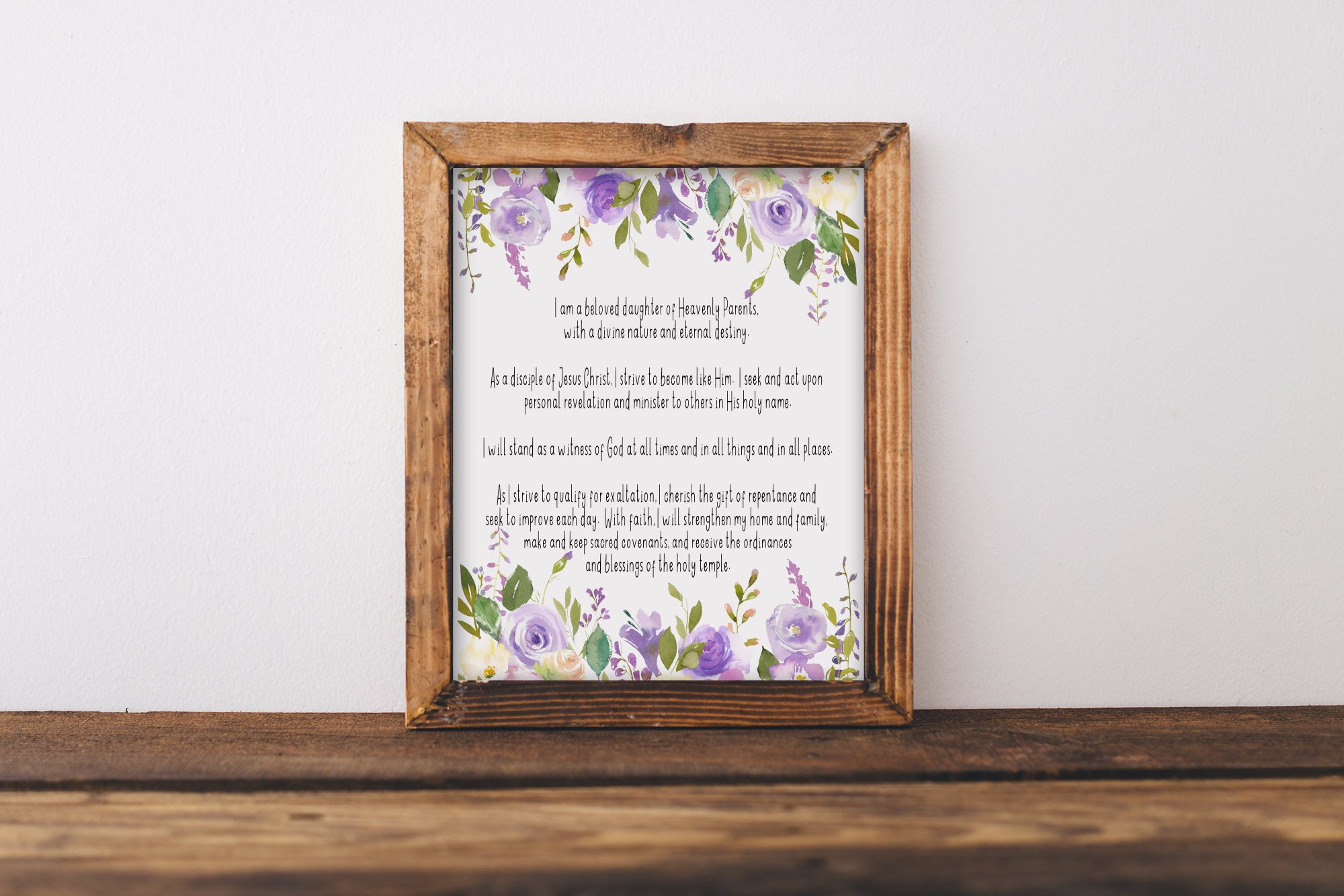 LDS Young Women Theme Print / Lds Printable Wall Art / LDS | Etsy