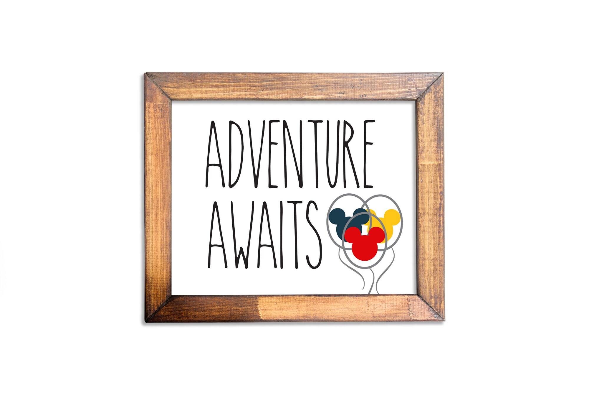 Adventure Awaits Disney Printable Wall Art / Mickey Balloons - Etsy