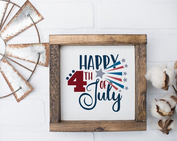 Happy 4th of July Printable Art / Happy 4th of July / | Etsy