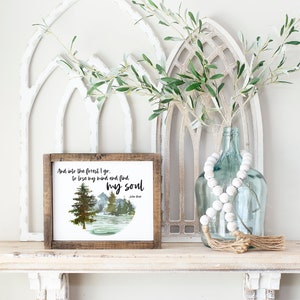 E nella foresta vado a perdere la testa e a trovare la mia anima - John Muir / Nature Printable Wall Art / Instant Download / Nature Watercolor Art