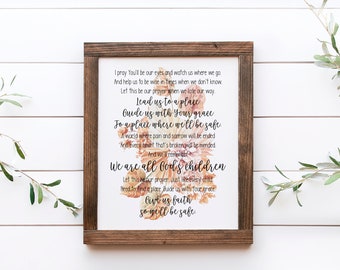 The Prayer Song Lyrics / Lds Printable Wall Art / Religious Song Lyrics / Let This Be Our Prayer / Floral Watercolor / Instant Download