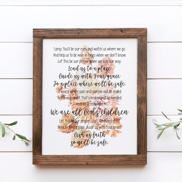 The Prayer Song Lyrics / Lds Printable Wall Art / Religious Song Lyrics / Let This Be Our Prayer / Floral Watercolor / Instant Download