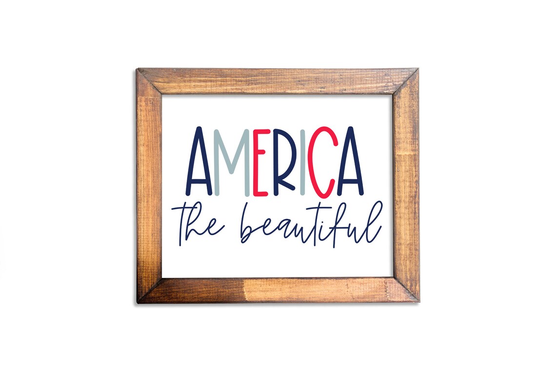 America the Beautiful Print / 4th of July Printable Wall Art / - Etsy