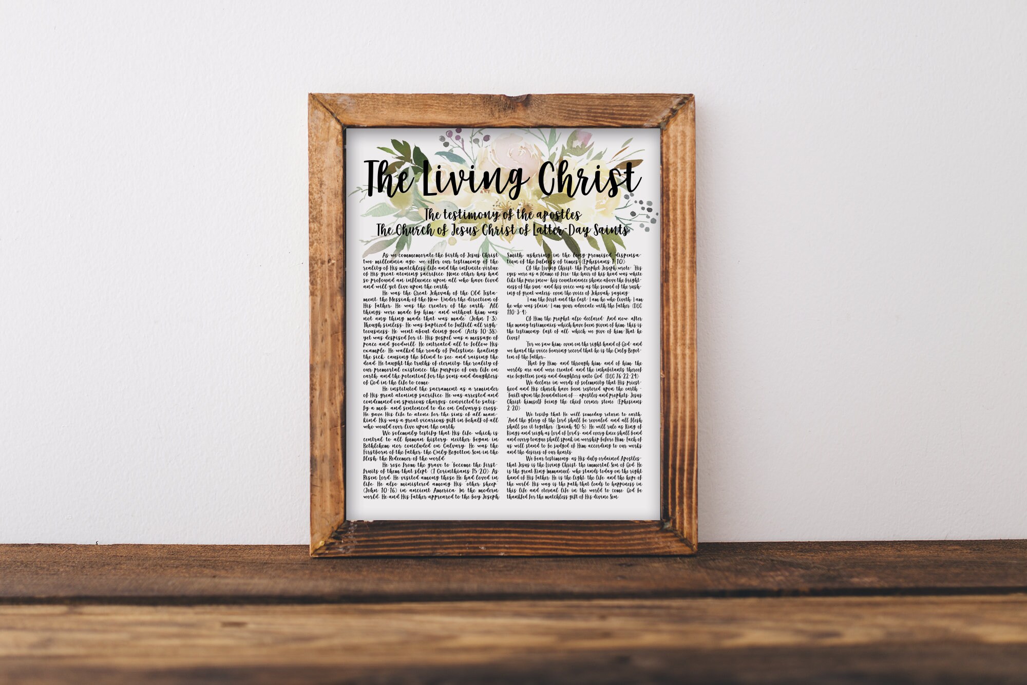 The Living Christ Print / Lds Printed Wall Art / Religious | Etsy