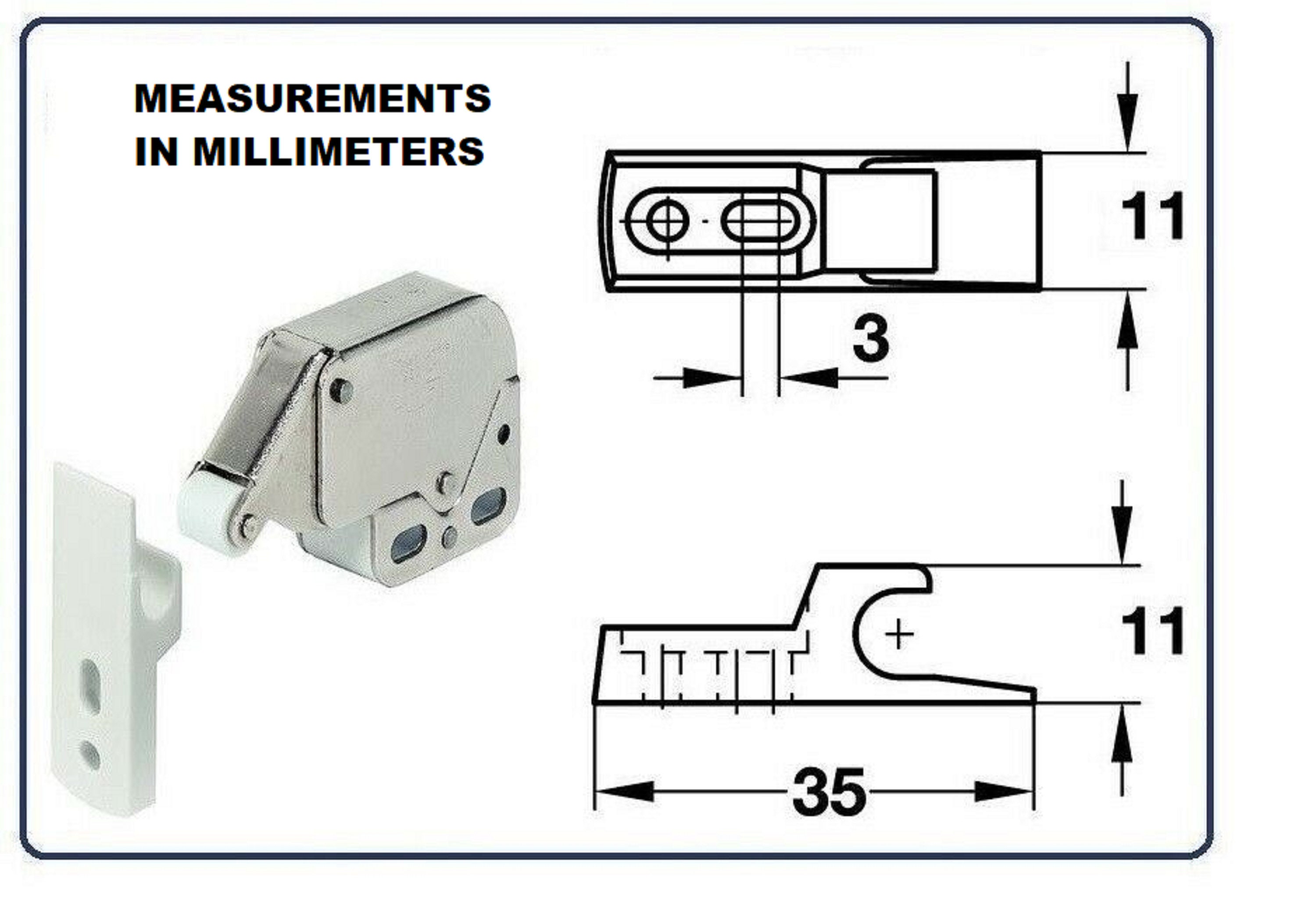 Mini Catch Small Mini Catch for Cabinet Doors. Ideal for Caravans. Latch With Keep ...