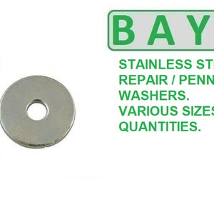 Stainless steel repair washers. Available in a variety of hole and diameter sizes.