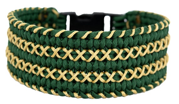 Extra Wide Paracord Dog Collar Triple Wide Stitched Solomon Weave Medium to  XL 3.99 Shipping 
