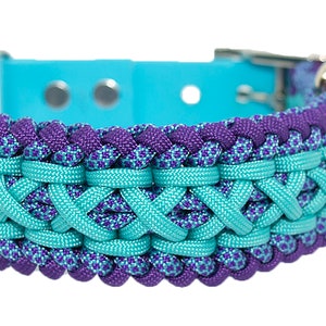 Adjustable Paracord Dog Collar - Sanctified Criss Cross Center Weave - Medium to XL - 4.99 Shipping